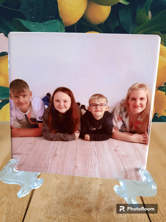 Ceramic Photo Coaster With Stand